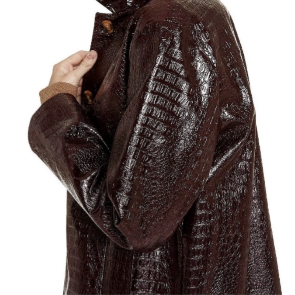 Rachel Comey x Target Faux Croc Leather Jacket Y2K Brown XS | Like New - Picture 2 of 9